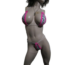 Sexy Hot Pink Zebra Teardrop Sling Bikini